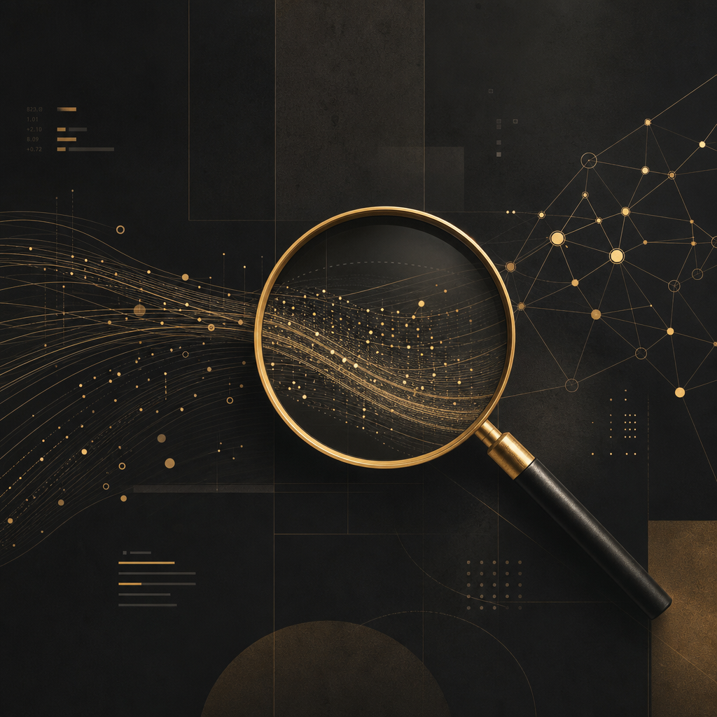 Abstract illustration of research and data analysis